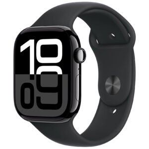 Apple Watch Series 10 GPS + Cellular - 46 mm Jet Black Aluminium Case with Sport Band - Advanced Fitness and Health Smartwatch